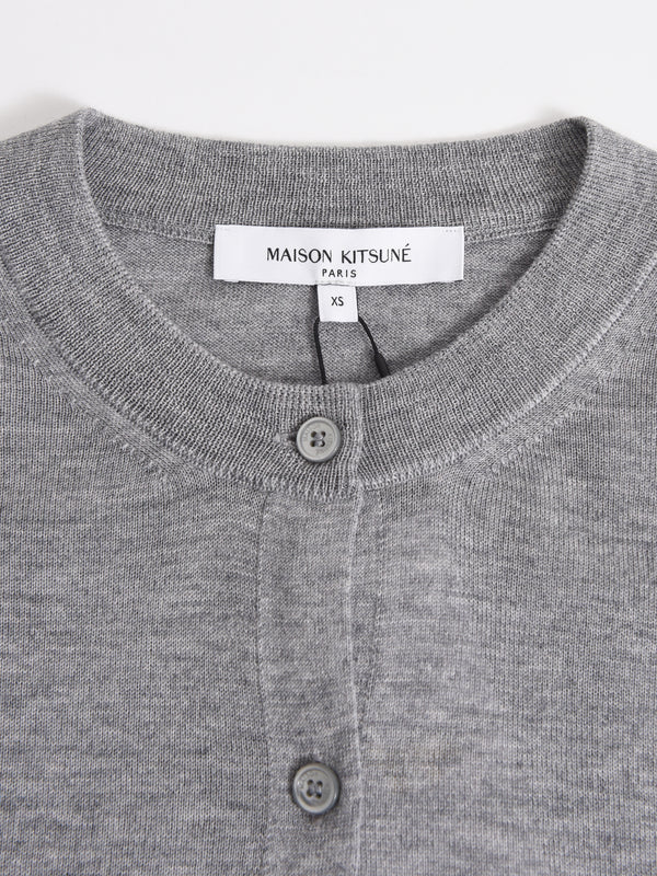BABY FOX PATCH REGULAR CARDIGAN_MEDIUM GREY MELANG